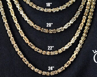 4MM 18K Gold Royal Byzantine Chain 