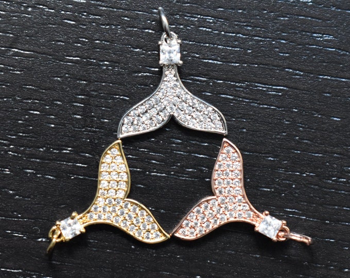 Fashion Fish Tail Pendant - Gold, Rose Gold, Silver Options with Cubic Zirconia Accents, Authentic Irish Jewellery from Northern Ireland