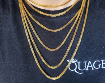 Gold Necklace, 3.2MM 18K Gold Popcorn Chain Necklace