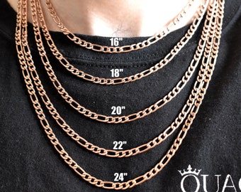 4.5MM 18K Rose Gold Figaro Chain Figaro 