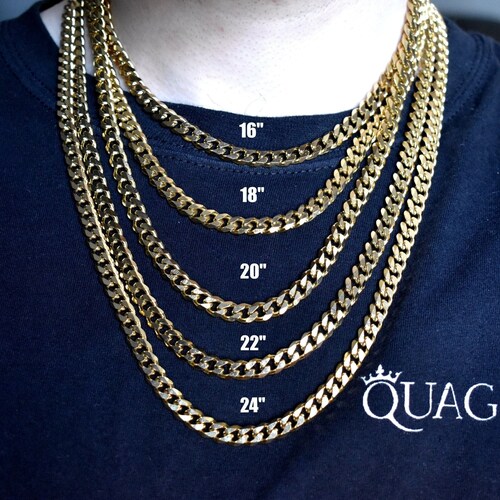 18K Gold Chain Miami Cuban Link Chain 
