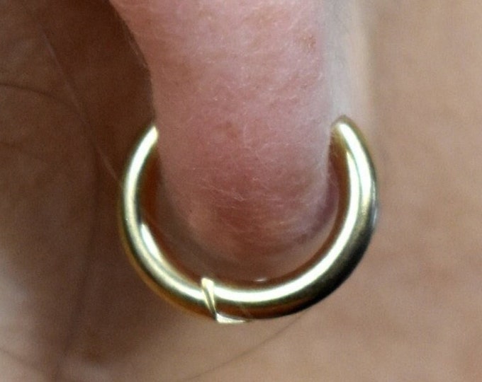 2MM Gold Hoop Earrings, Lightweight, Hypoallergenic, Stainless Steel, Everyday Wear
