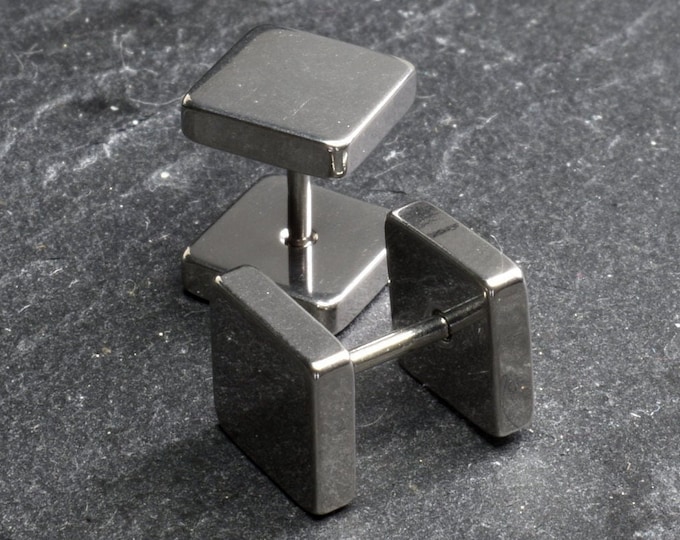 Silver Earrings, Silver Square Studs, Geometric Earrings, Studs for Men, Gift for Him, Plain Square Studs, Geometric Studs, Studs for Boys