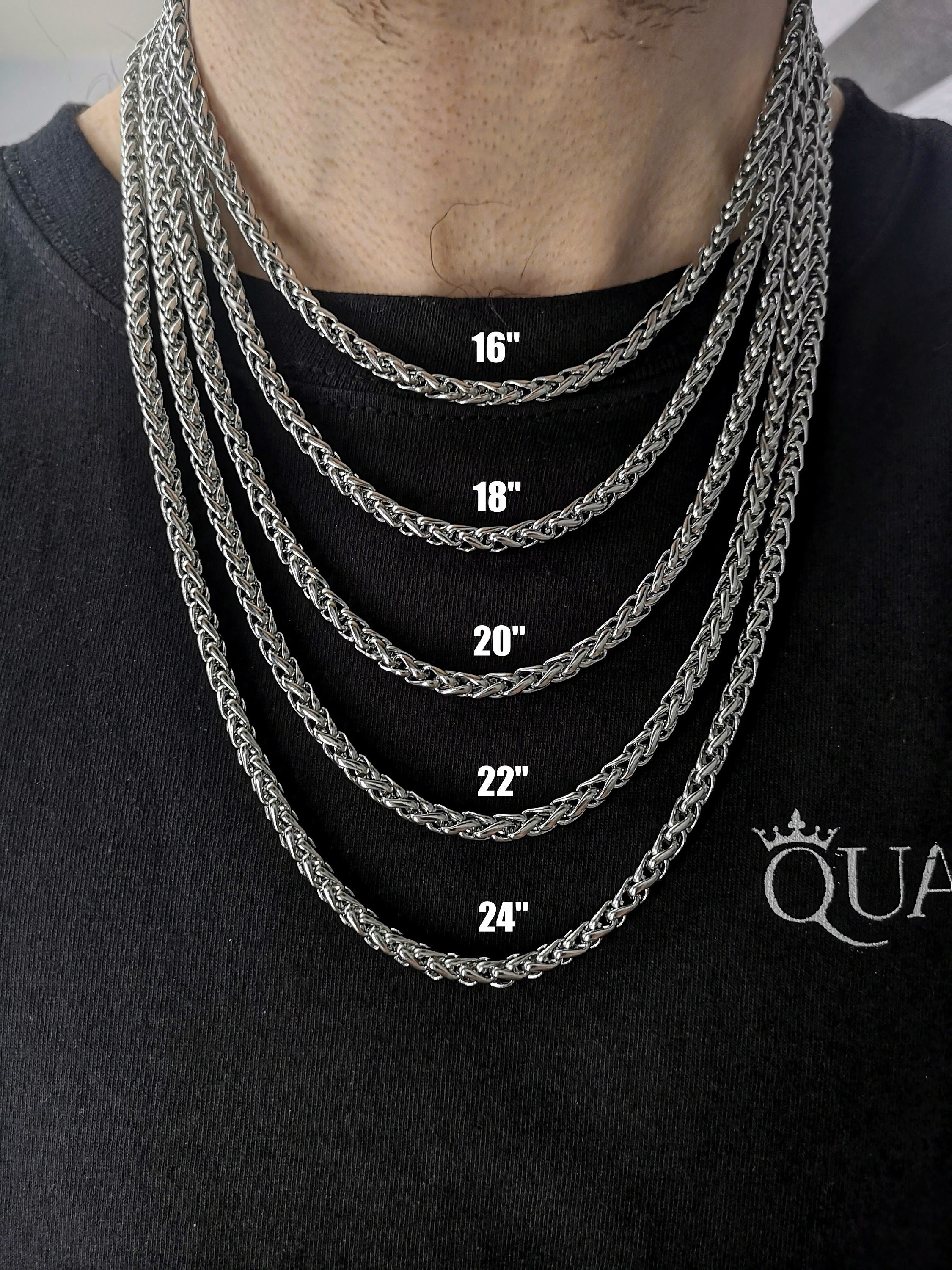 5MM Silver Wheat Chain Necklace Stainless Steel Necklace Men - Etsy UK