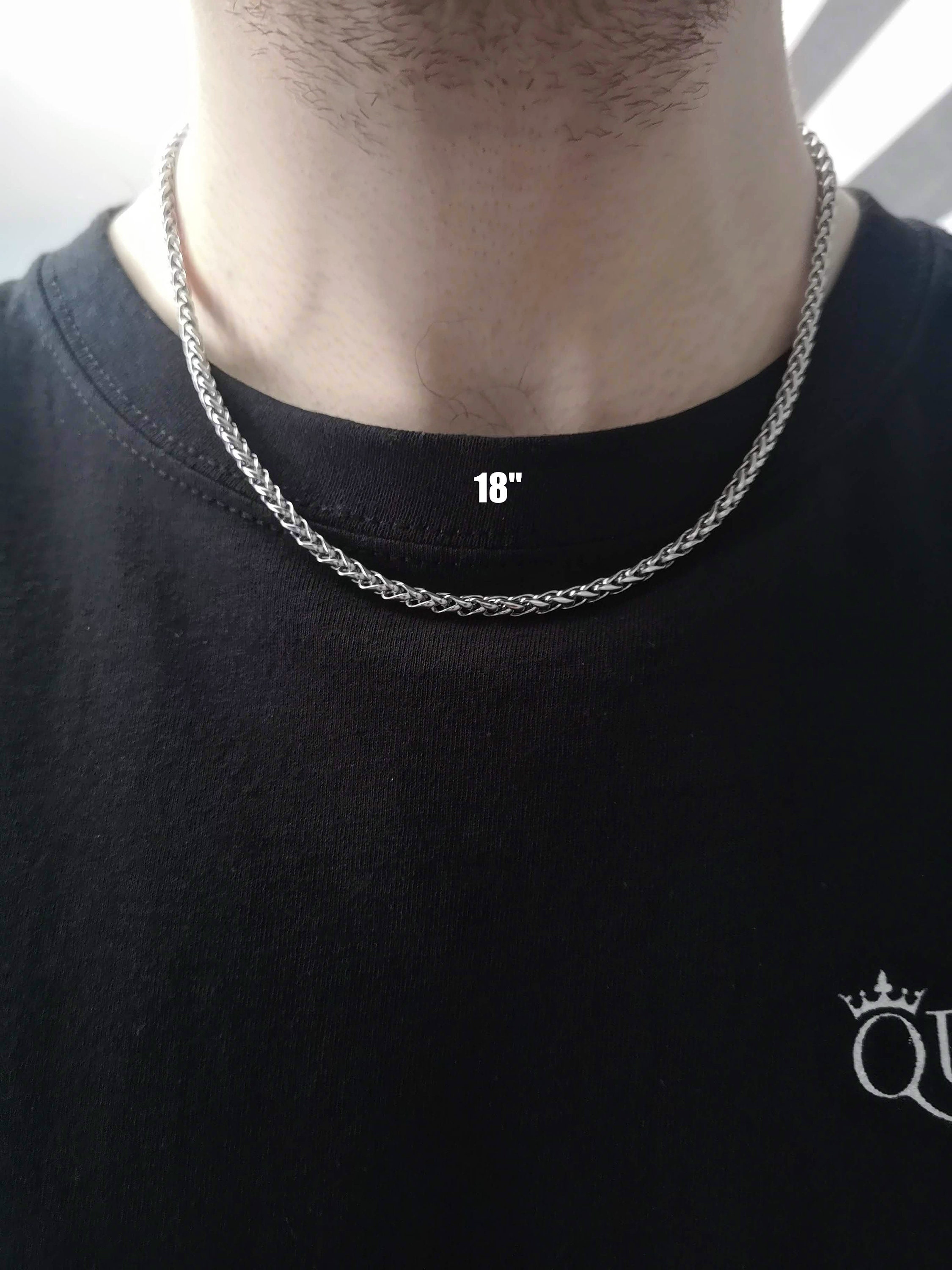 4MM Silver Wheat Chain Necklace 
