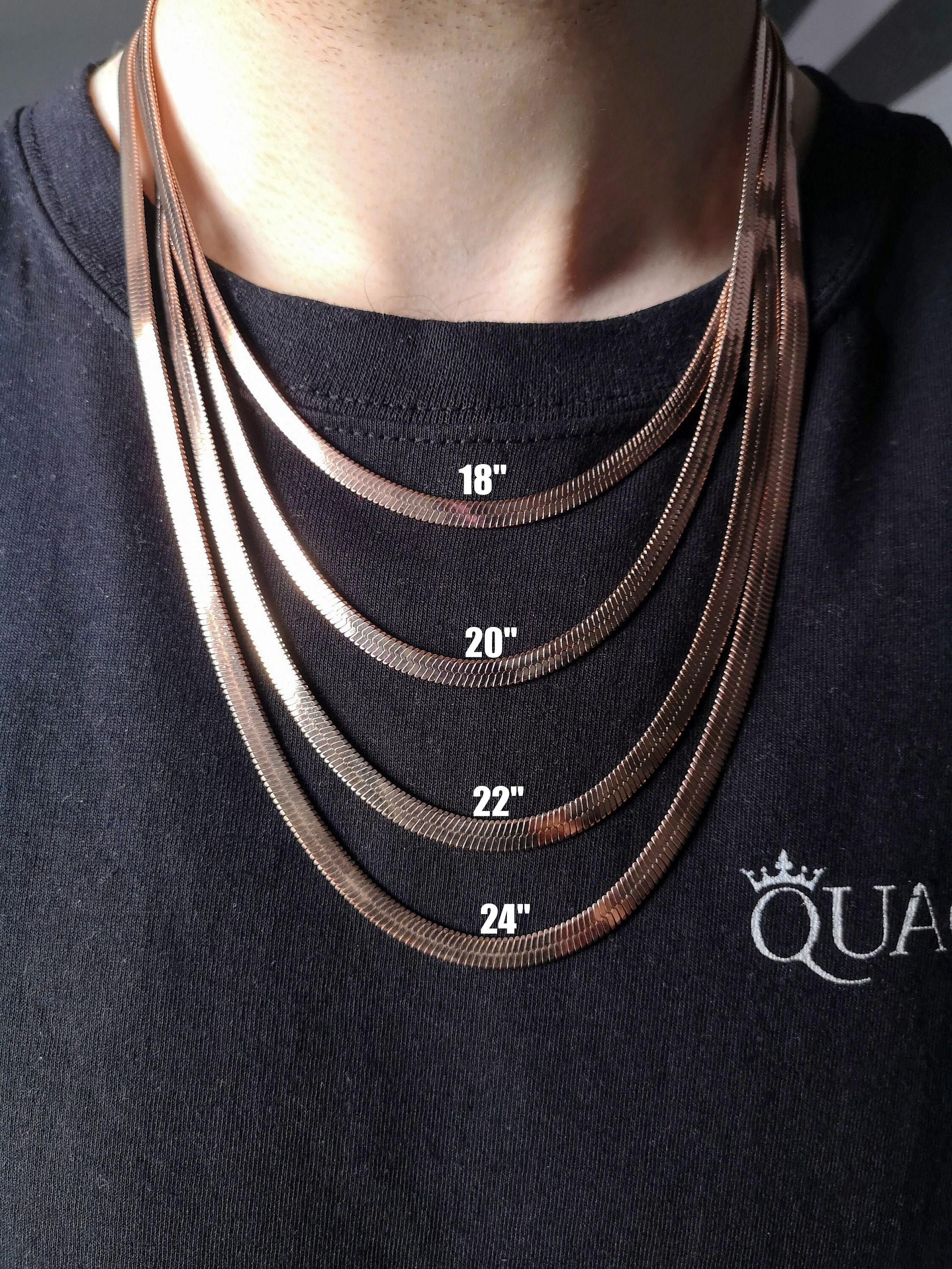 5MM 18K Rose Gold Snake Chain Necklace 