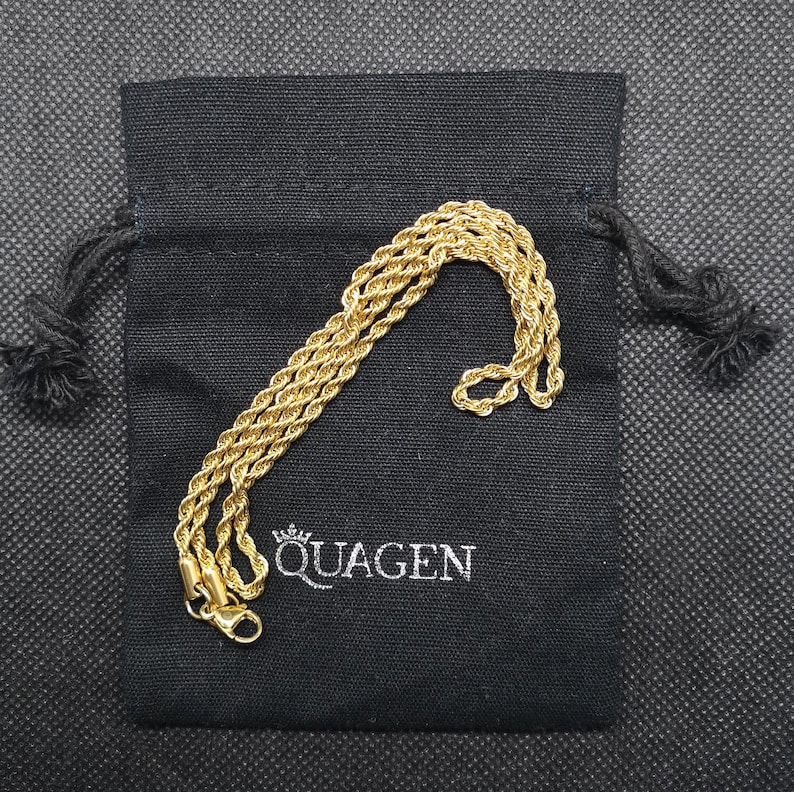 3MM 18K Gold Rope Chain Twist Necklace Chain Mens Chain Etsy
