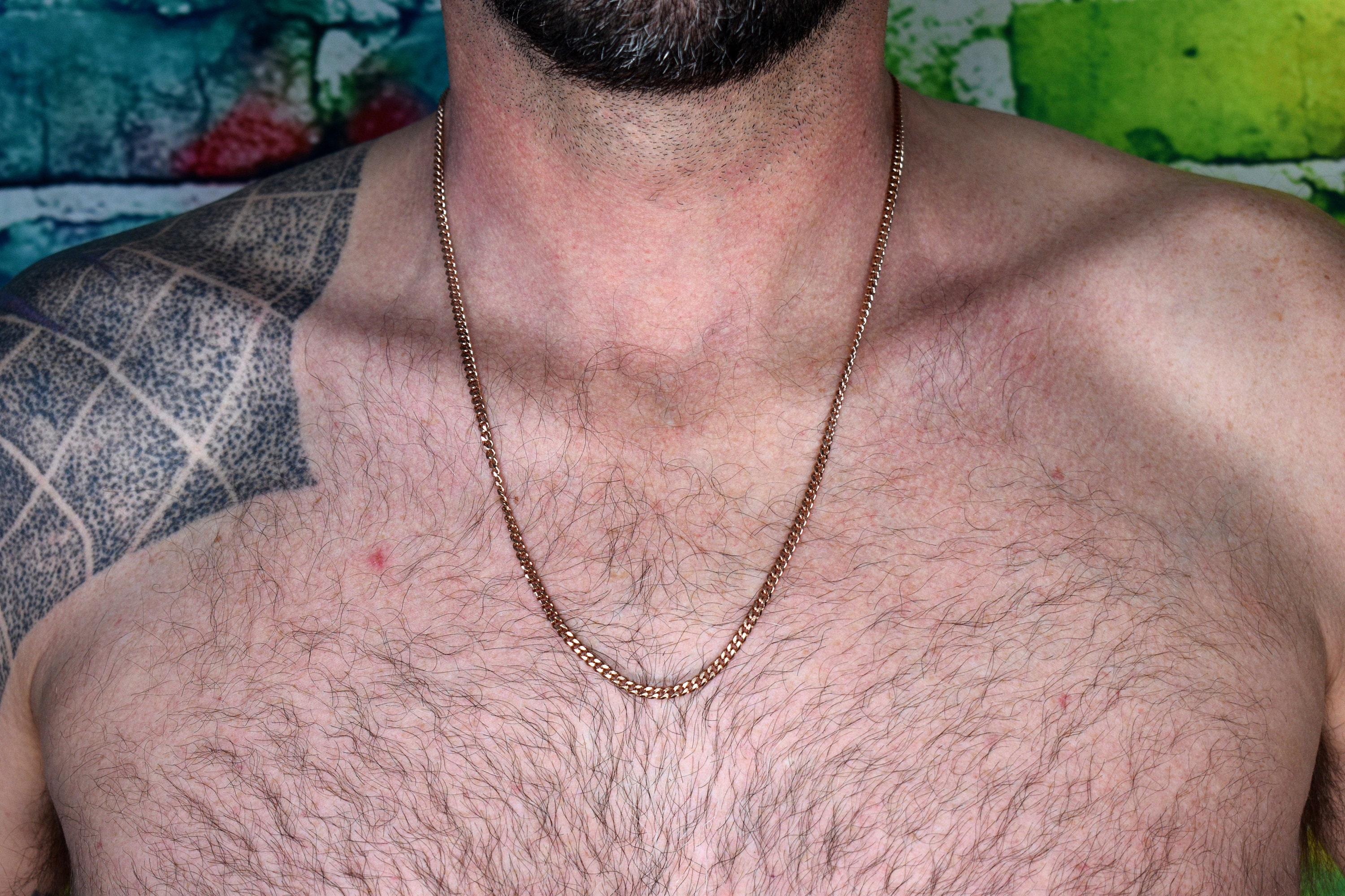 3.5MM 18K Rose Gold Chain Necklace 