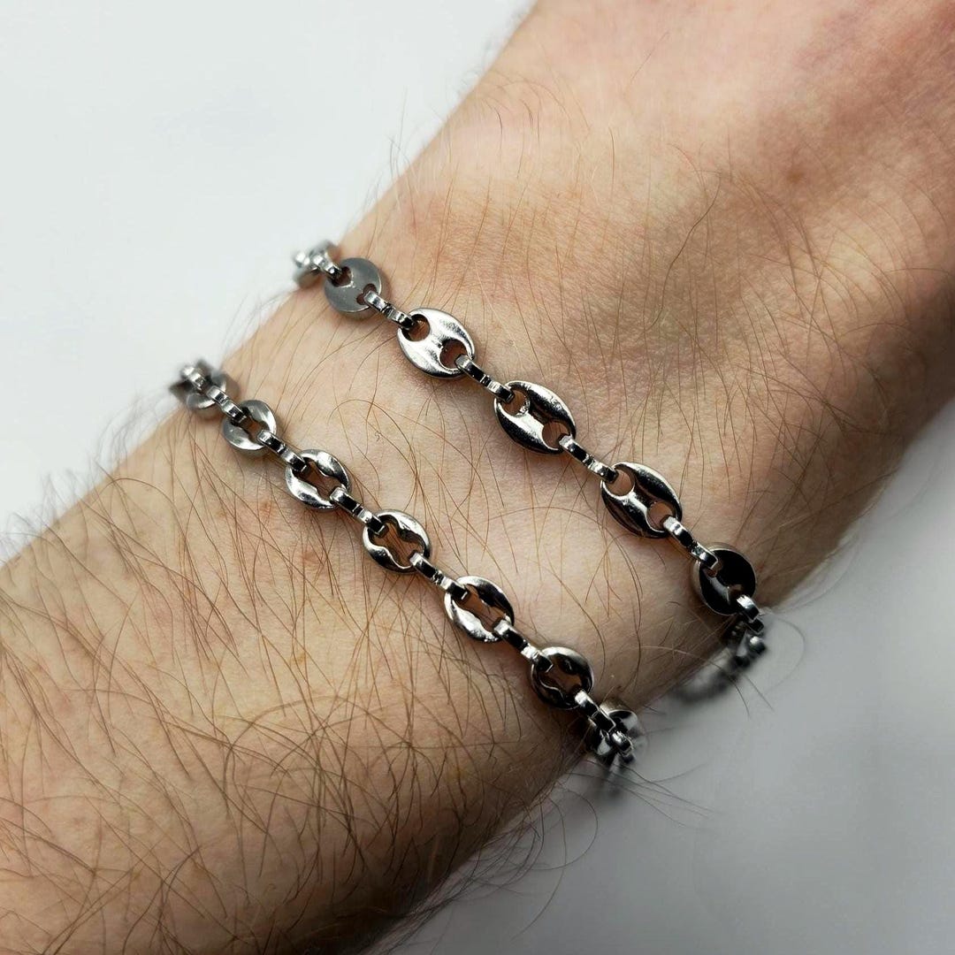 Byzantine Chain Bracelet – 316L Stainless Steel, Silver-tone Royal