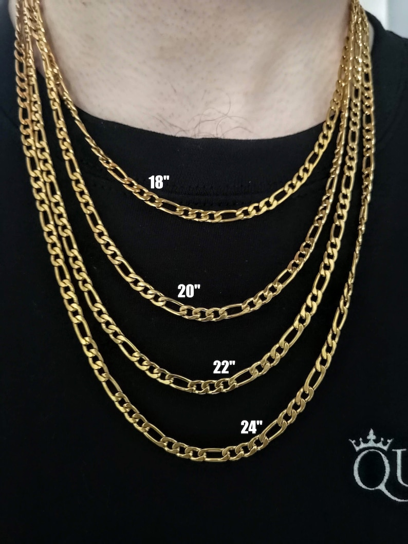 4MM 18K Gold Figaro Chain Figaro Style Chain Stainless Steel Etsy 4mm-18k-gold-figaro-chain-figaro-style-chain-stainless-steel-etsy
