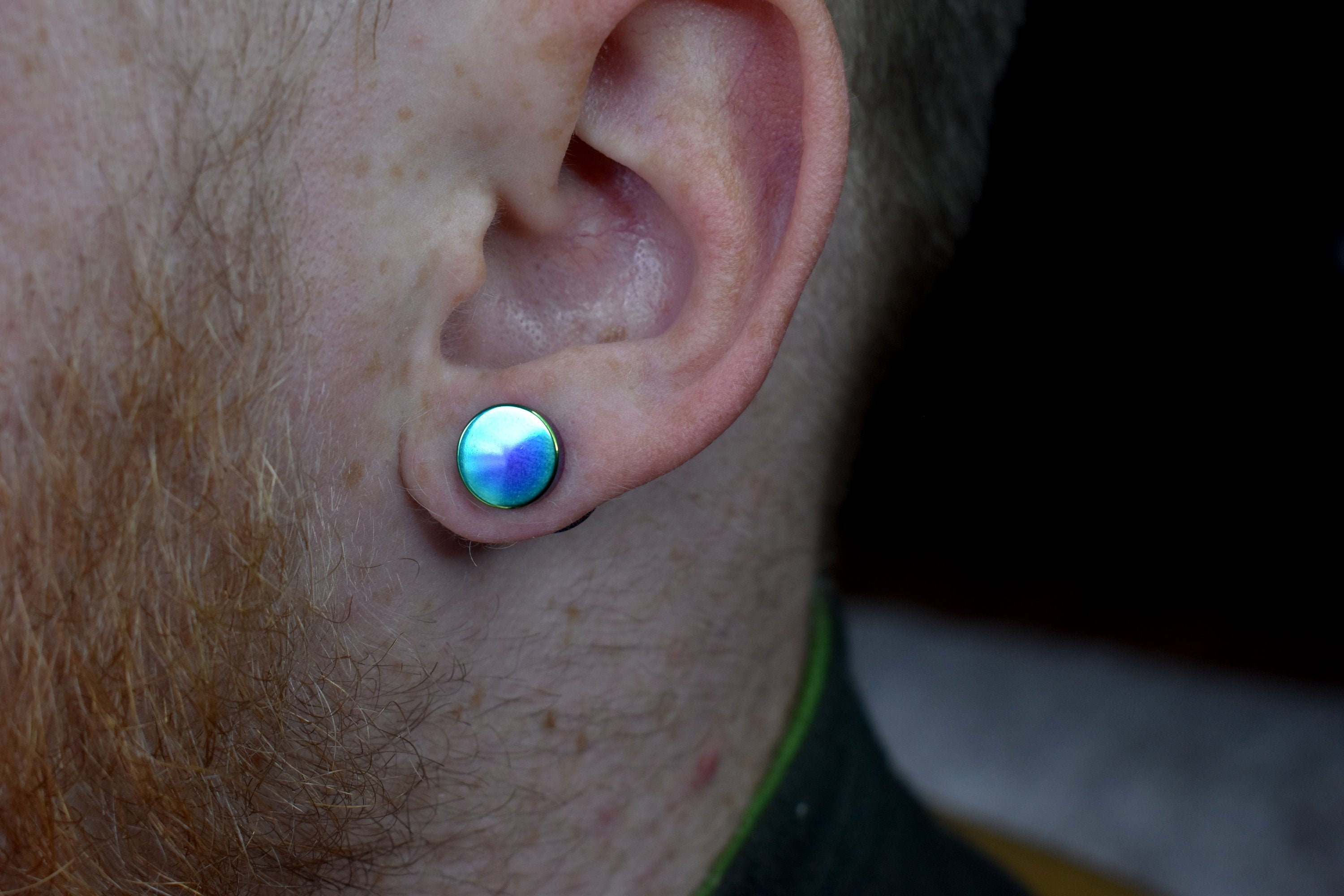 Rainbow Earrings, Flat Studs for Men, Gay Pride Earrings