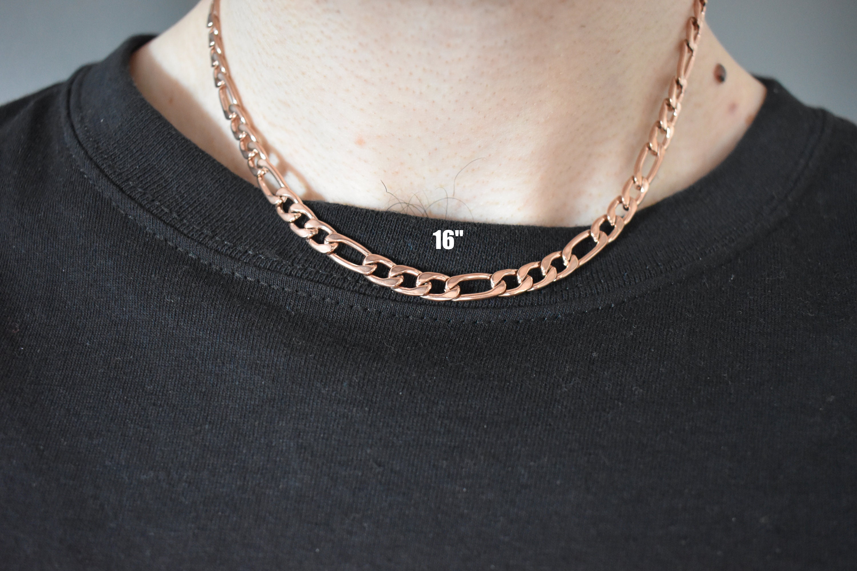 6MM 18K Rose Gold Figaro Chain Figaro Style Chain Stainless Etsy UK