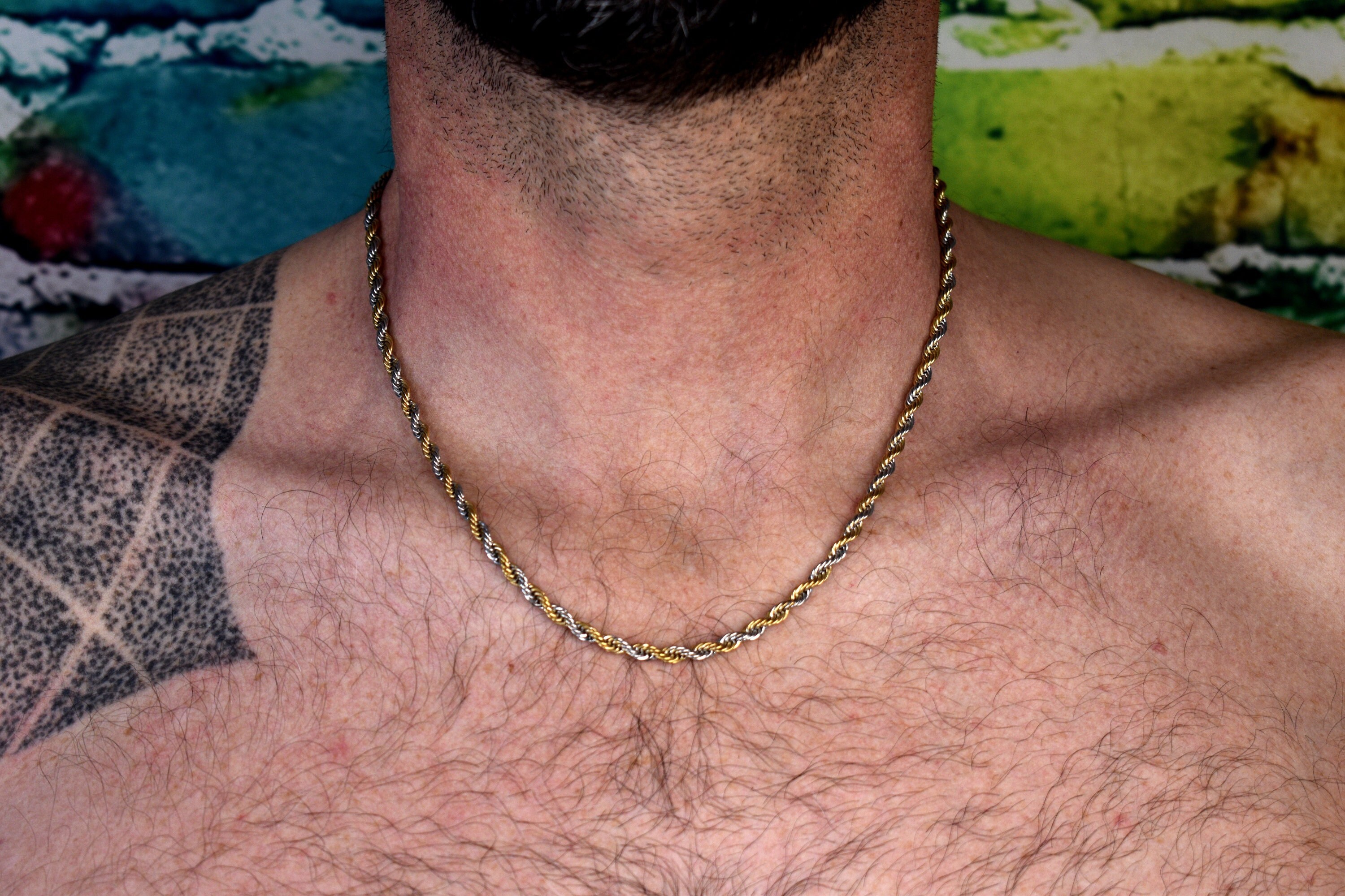 Rope Necklace, Rope Chain Men, Gold and 