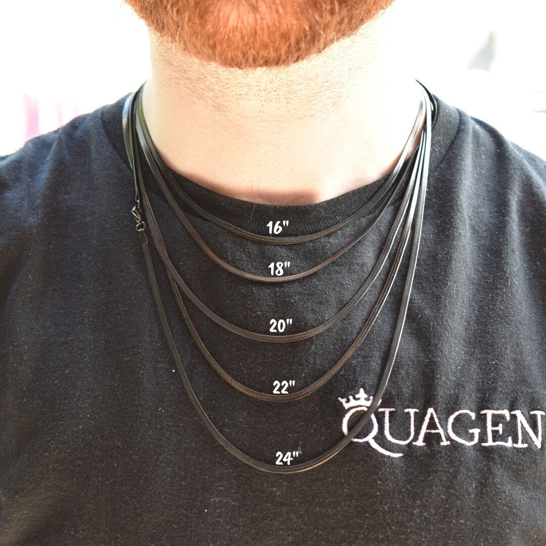 Snake Chain Black Charm Necklace main image 1