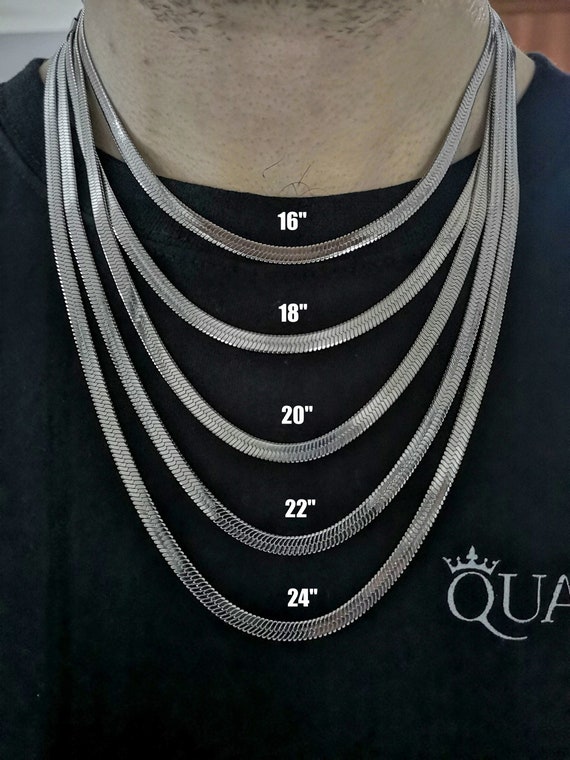 5MM Silver Snake Chain Necklace Snake 