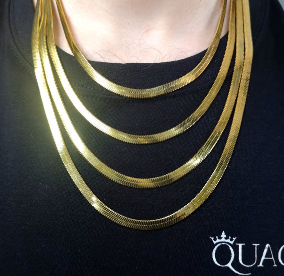 18K Gold Snake Chain Necklace Snake 