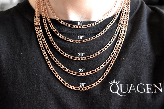 4.5MM 18K Rose Gold Figaro Chain Figaro 