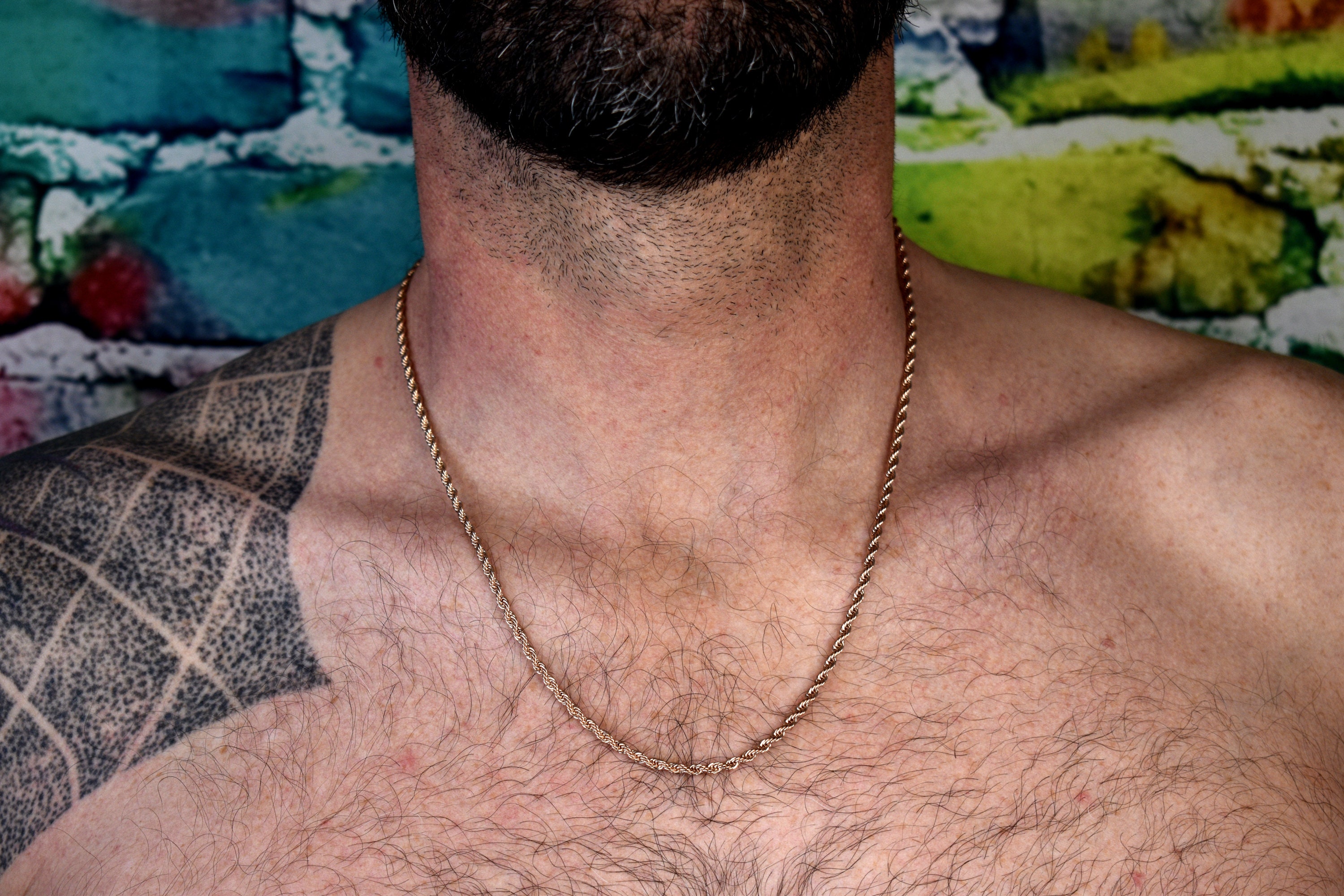 3MM 18K Rose Gold Rope Chain Rope 