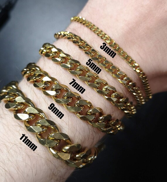 18K Gold Bracelet Cuban Link Miami 