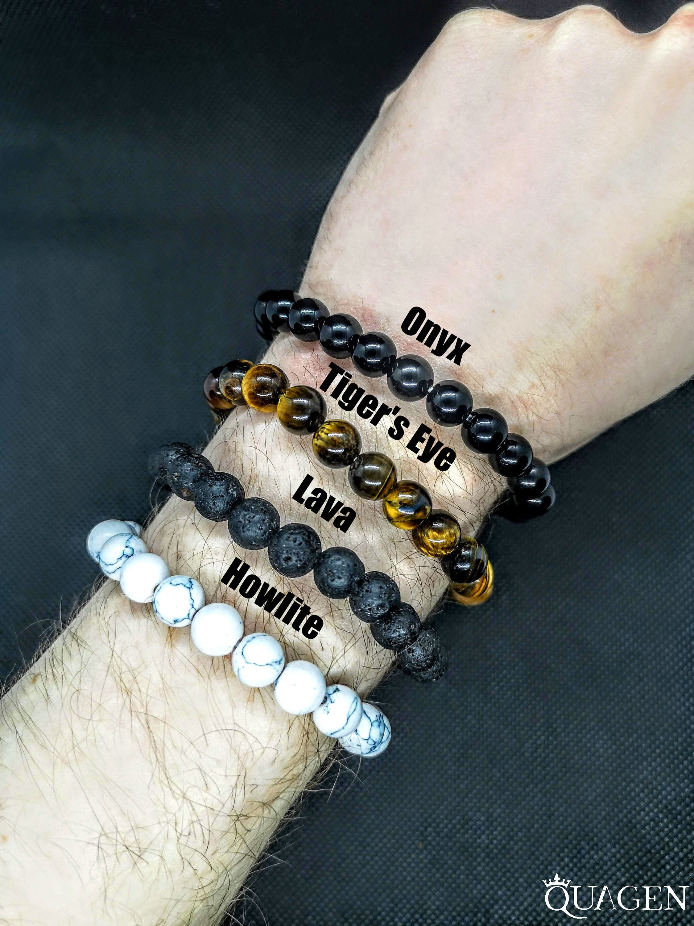 Mental Health Bracelet for Men & Women Howlite Lava Stone Etsy