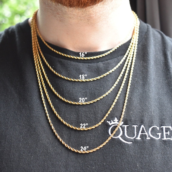 20 inch 3mm store gold rope chain