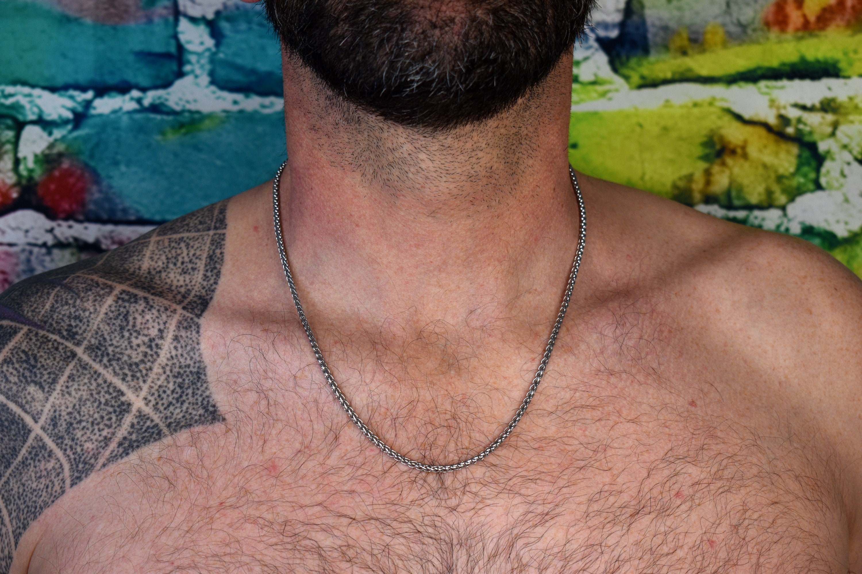 3MM Silver Wheat Chain Necklace Silver 