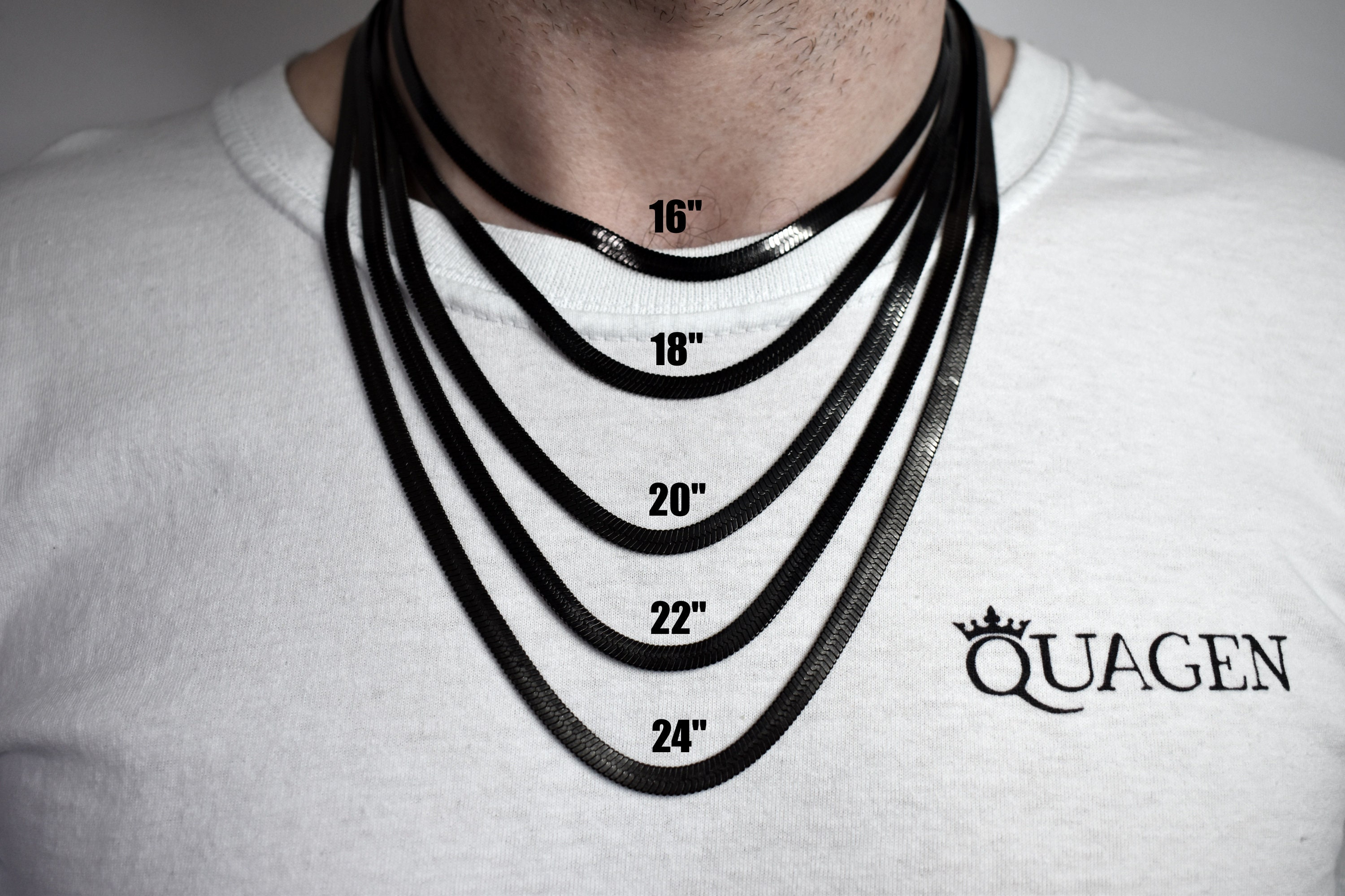 Black snake chain necklace deals
