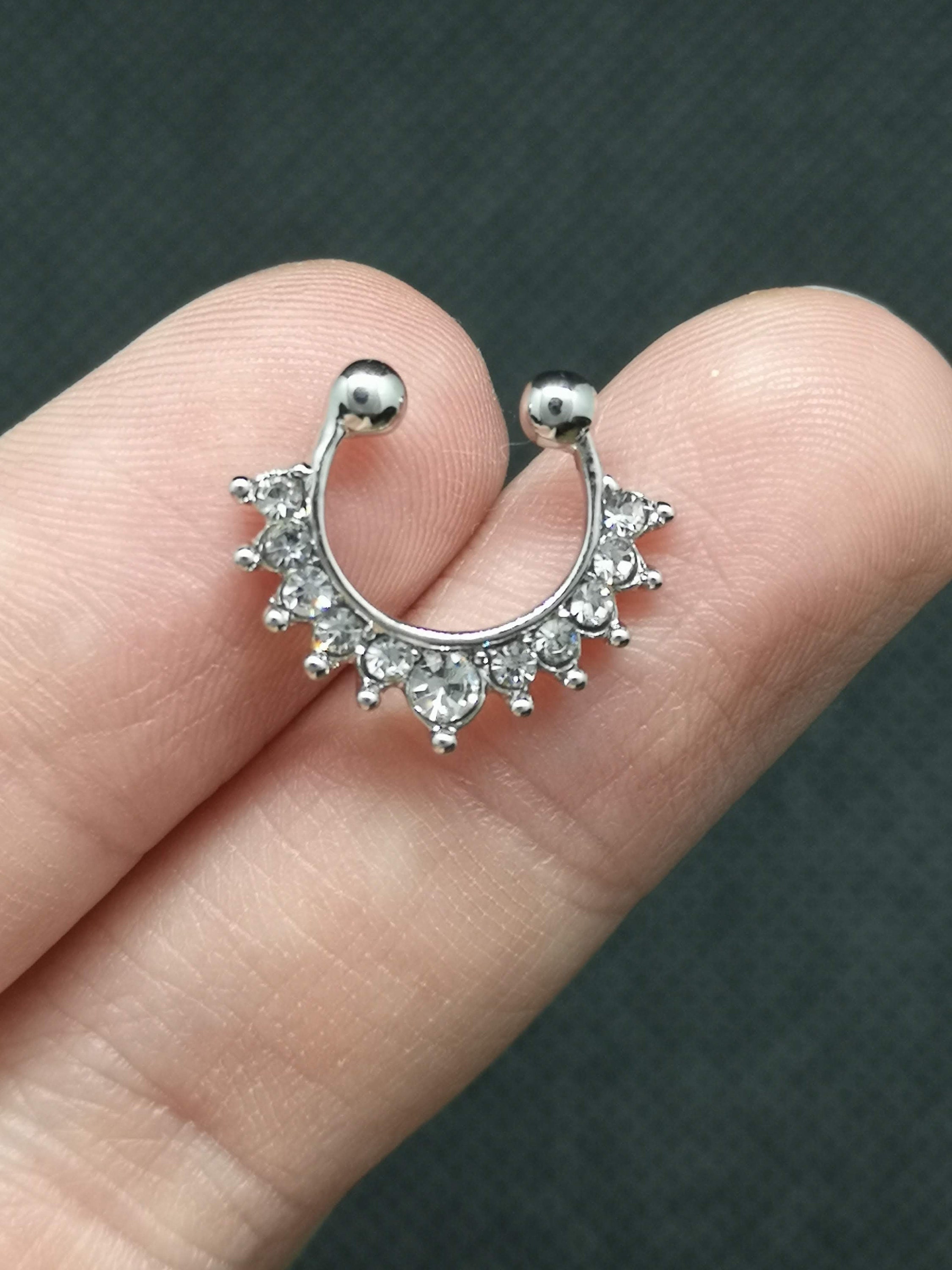 Septum Ring Nose Jewelry Fake Piercing Faux Septum Ring Etsy