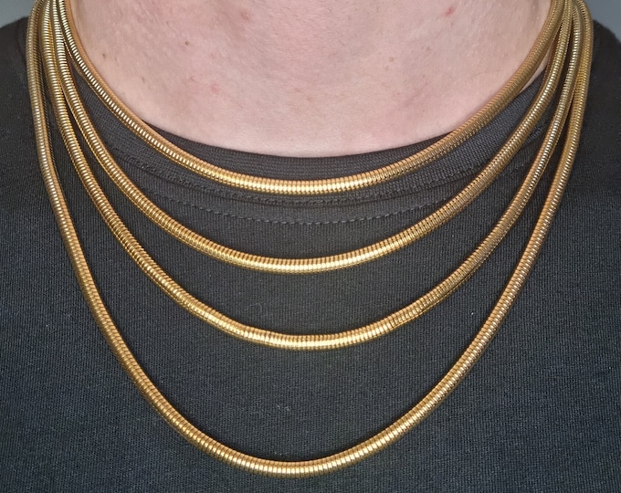 18K 4MM  Gold Round Snake Chain Necklace - , Authentic Irish Jewellery from Northern Ireland
