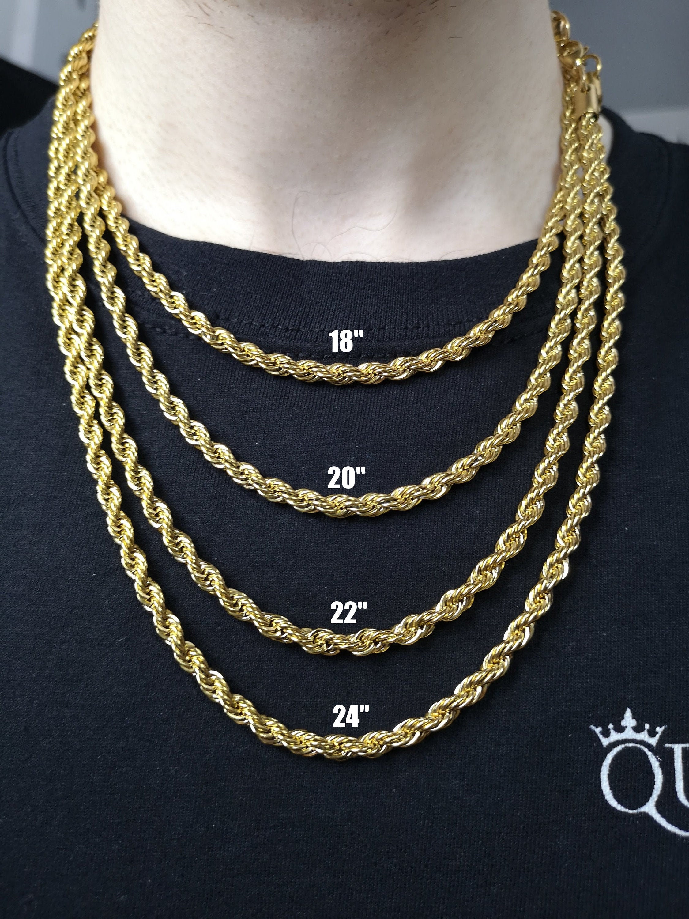 ErsA z Group l mens gold rope chain