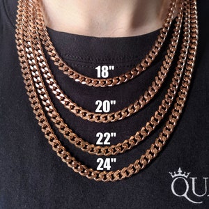 7MM 18K Rose Gold Cuban Link Chain 