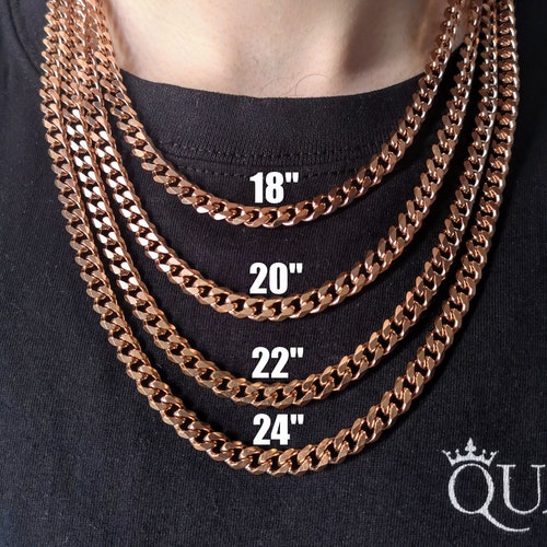 7MM 18K Rose Gold Cuban Link Chain 