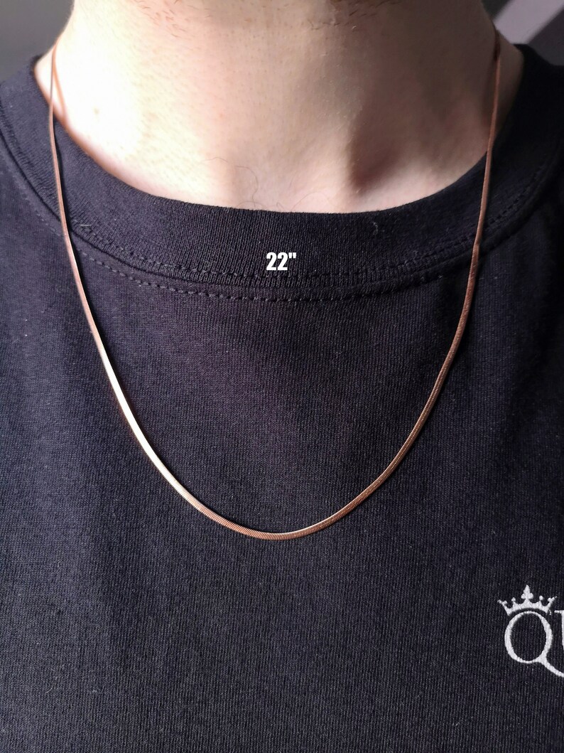 2MM 18K Rose Gold Snake Chain Necklace Snake Chain Rose Etsy