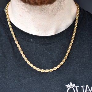 White gold shop rope chain 4mm