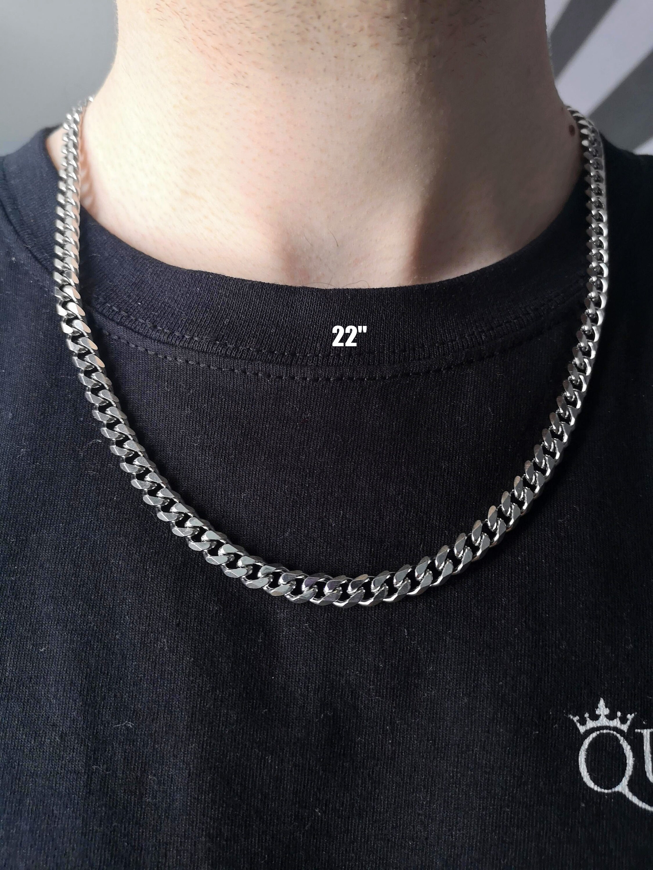 Silver cuban link chain 24 inch Clearance