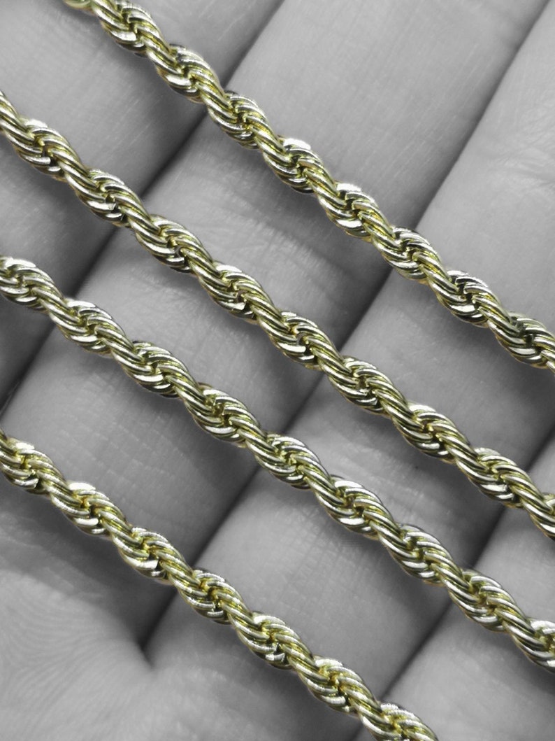 3MM 18K Gold Rope Chain Twist Necklace Chain Mens Chain Etsy
