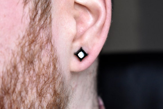 2pcs Magnetic Black Circle Stud Earrings for Men India  Ubuy