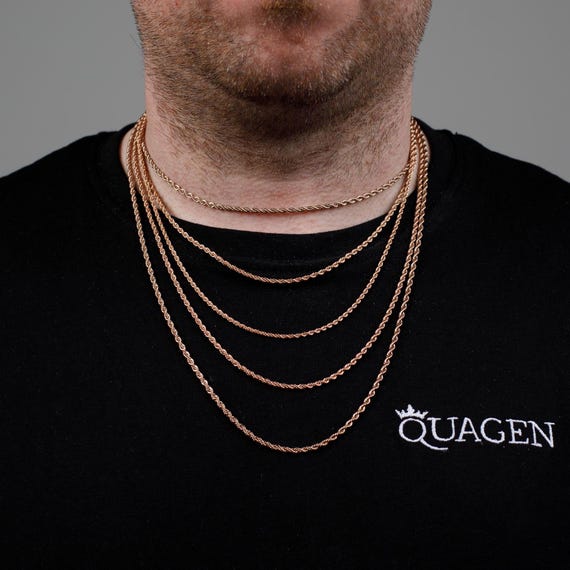 Rose gold rope chain 18 inch discount