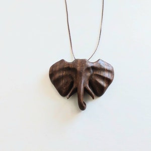 Elephant necklace wooden pendant wood jewelry Christmas gift image 9