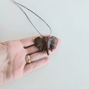 Elephant necklace wooden pendant wood jewelry Christmas gift image 5