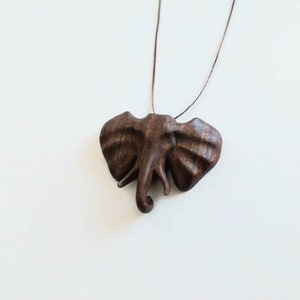 Elephant necklace wooden pendant wood jewelry Christmas gift image 6