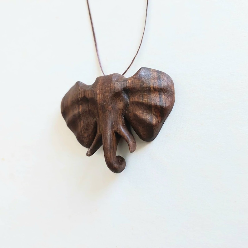 Elephant necklace wooden pendant wood jewelry Christmas gift image 8