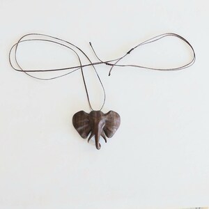 Elephant necklace wooden pendant wood jewelry Christmas gift image 2