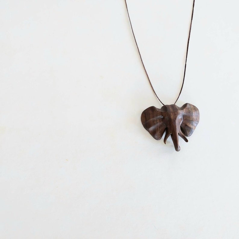 Elephant necklace wooden pendant wood jewelry Christmas gift image 7