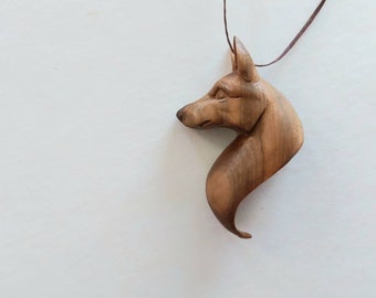 Wolf wooden pendant wood animal necklace nature lover Valentines day gift