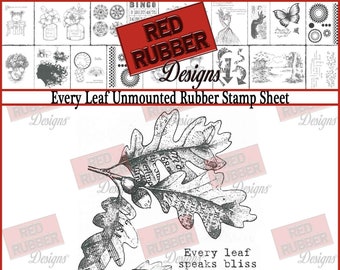 Every Leaf Unmounted Rubber Stamp Sheet
