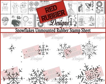 Snowflakes Unmounted Rubber Stamp Sheet
