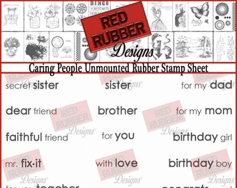 Caring People Unmounted Rubber Stamp Sheet