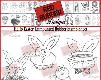 Hello Easter Unmounted Rubber Stamp Sheet