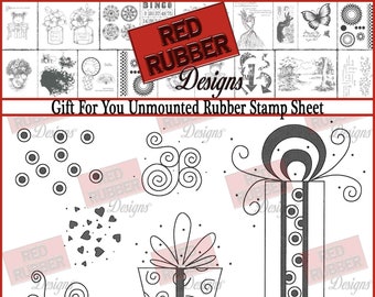 CLEARANCE - Gift For You Unmounted Rubber Stamp Sheet